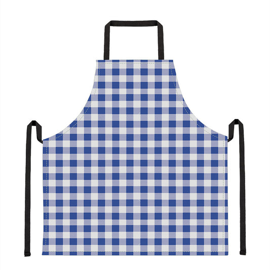 Blue And White Buffalo Check Print Apron