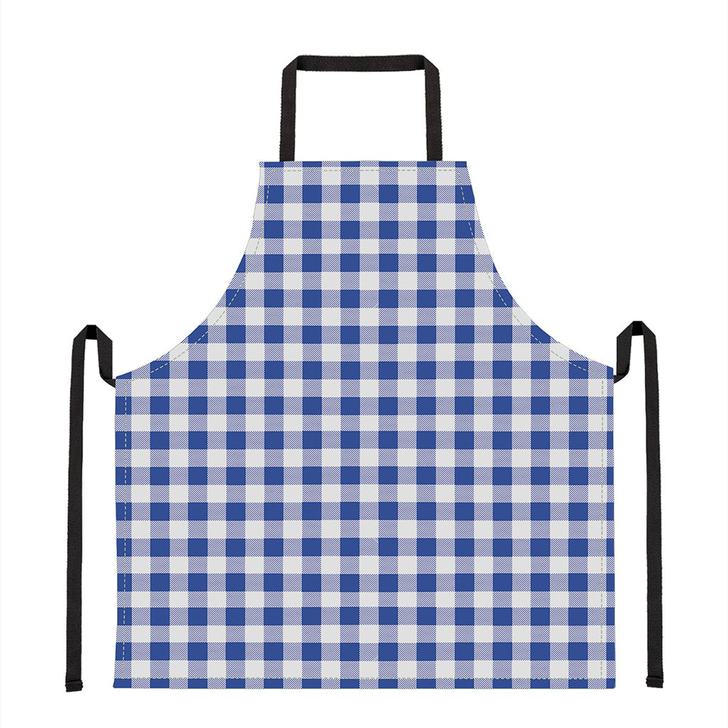 Blue And White Buffalo Check Print Apron