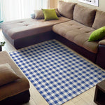 Blue And White Buffalo Check Print Area Rug