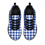 Blue And White Buffalo Check Print Black Sneakers