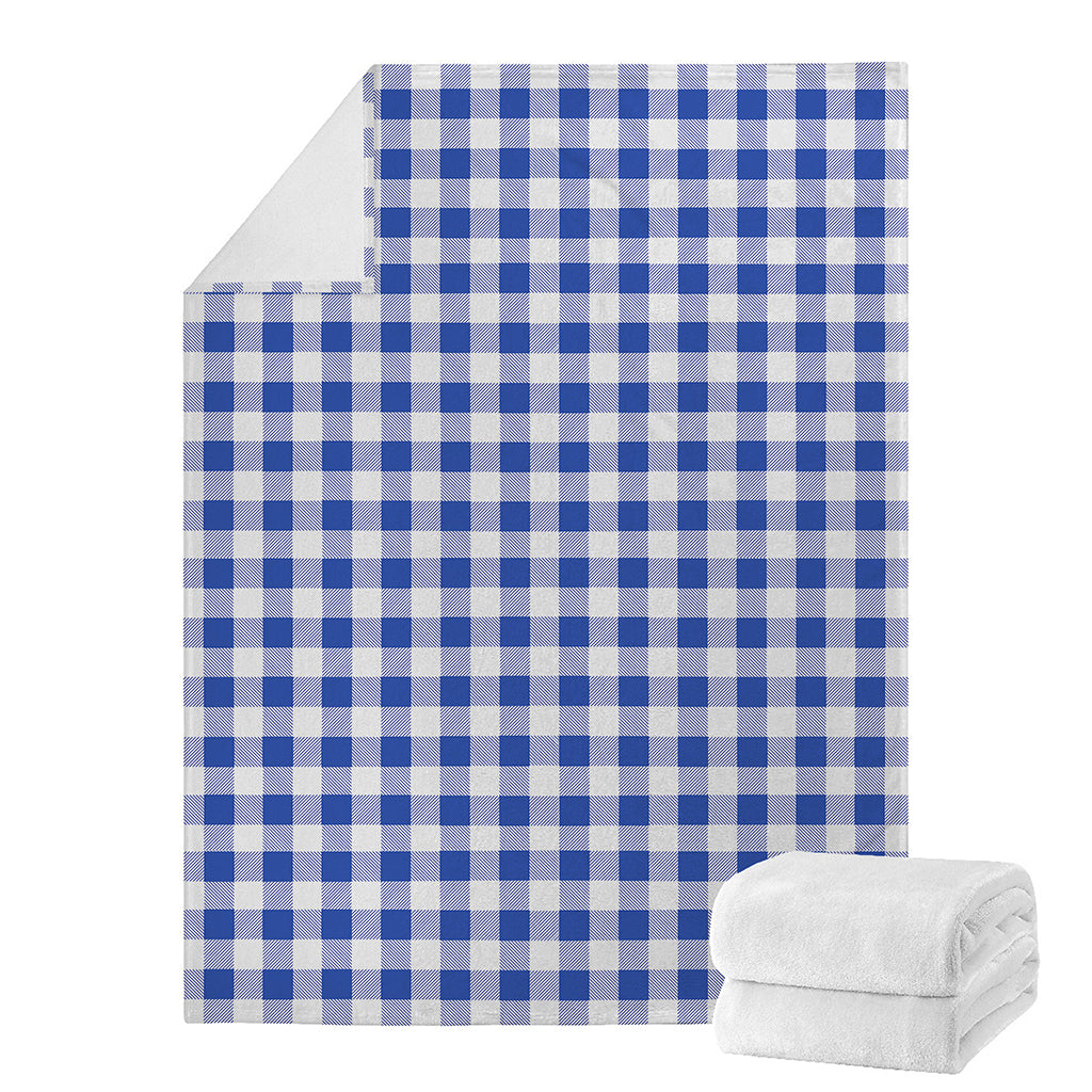 Blue And White Buffalo Check Print Blanket