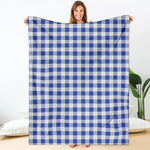 Blue And White Buffalo Check Print Blanket