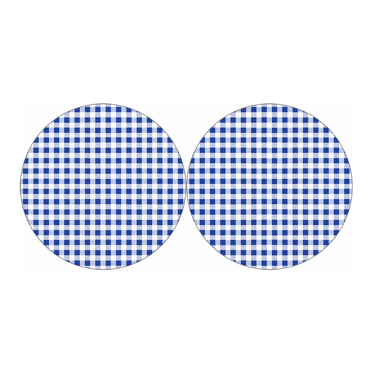 Blue And White Buffalo Check Print Car Coasters