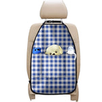 Blue And White Buffalo Check Print Car Seat Organizers