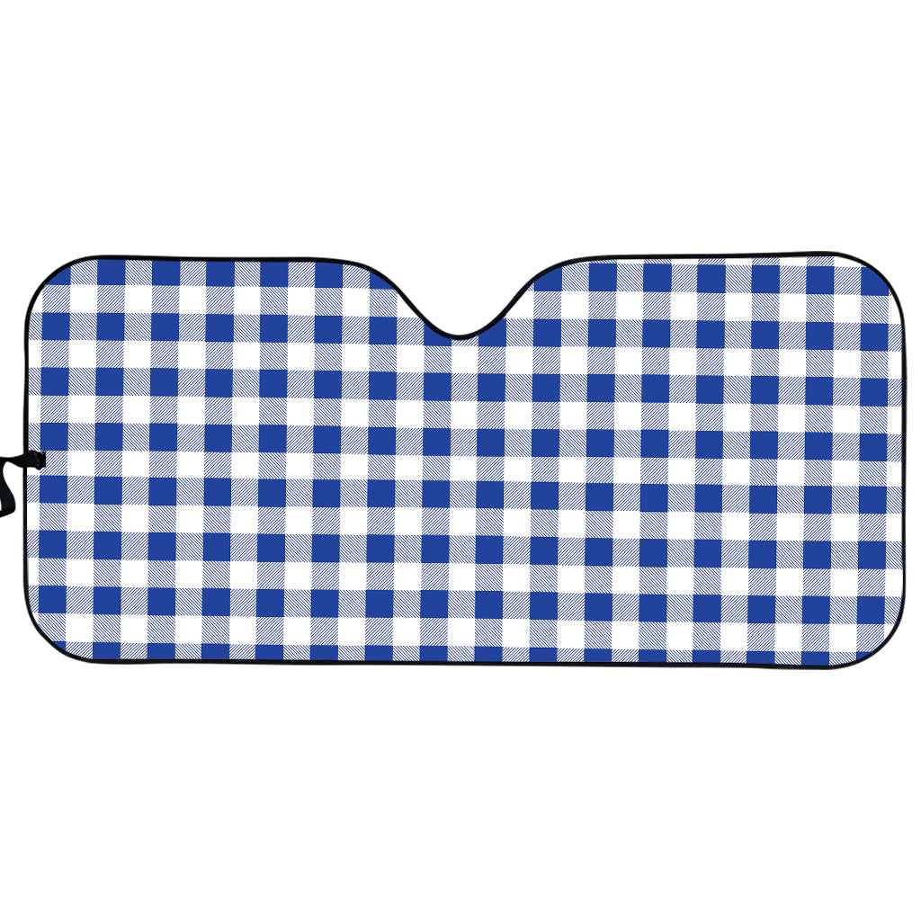 Blue And White Buffalo Check Print Car Sun Shade