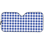 Blue And White Buffalo Check Print Car Sun Shade