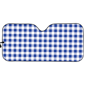 Blue And White Buffalo Check Print Car Sun Shade