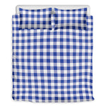 Blue And White Buffalo Check Print Duvet Cover Bedding Set