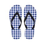 Blue And White Buffalo Check Print Flip Flops