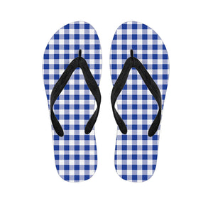 Blue And White Buffalo Check Print Flip Flops