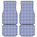 Blue And White Buffalo Check Print Front and Back Car Floor Mats