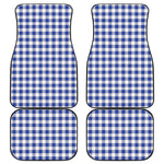 Blue And White Buffalo Check Print Front and Back Car Floor Mats