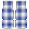 Blue And White Buffalo Check Print Front and Back Car Floor Mats