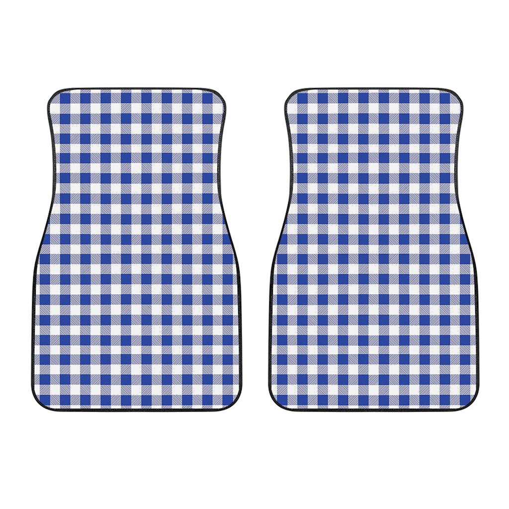 Blue And White Buffalo Check Print Front Car Floor Mats