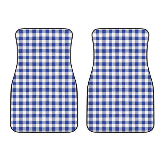 Blue And White Buffalo Check Print Front Car Floor Mats
