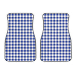 Blue And White Buffalo Check Print Front Car Floor Mats