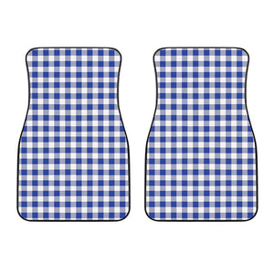 Blue And White Buffalo Check Print Front Car Floor Mats