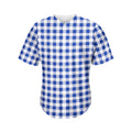Blue And White Buffalo Check Print Men's Baseball Jersey