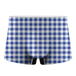 Blue And White Buffalo Check Print Men's Boxer Briefs