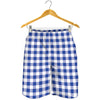 Blue And White Buffalo Check Print Men's Shorts