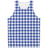 Blue And White Buffalo Check Print Men's Tank Top