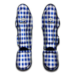 Blue And White Buffalo Check Print Muay Thai Shin Guard