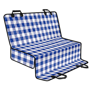 Blue And White Buffalo Check Print Pet Car Back Seat Cover