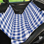 Blue And White Buffalo Check Print Pet Car Back Seat Cover