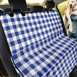 Blue And White Buffalo Check Print Pet Car Back Seat Cover