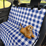 Blue And White Buffalo Check Print Pet Car Back Seat Cover