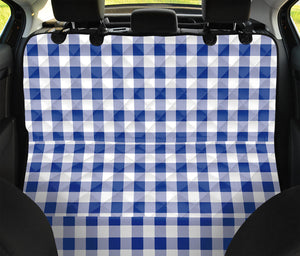 Blue And White Buffalo Check Print Pet Car Back Seat Cover