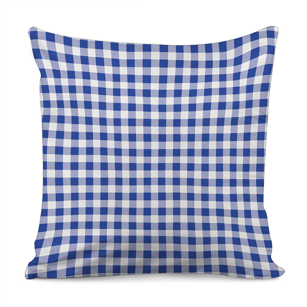 Blue And White Buffalo Check Print Pillow Cover
