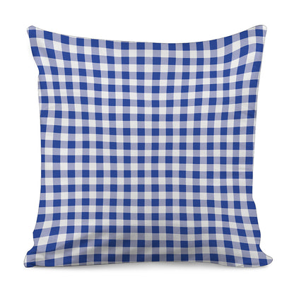 Blue And White Buffalo Check Print Pillow Cover
