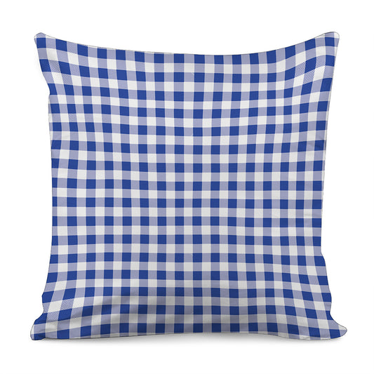 Blue And White Buffalo Check Print Pillow Cover