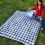 Blue And White Buffalo Check Print Quilt