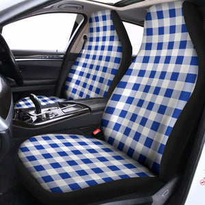 Blue And White Buffalo Check Print Universal Fit Car Seat Covers