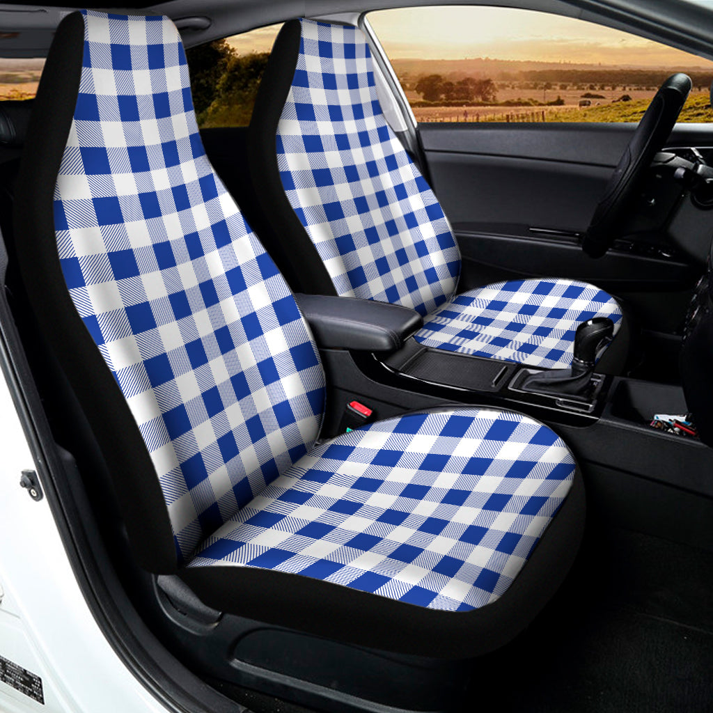 Blue And White Buffalo Check Print Universal Fit Car Seat Covers