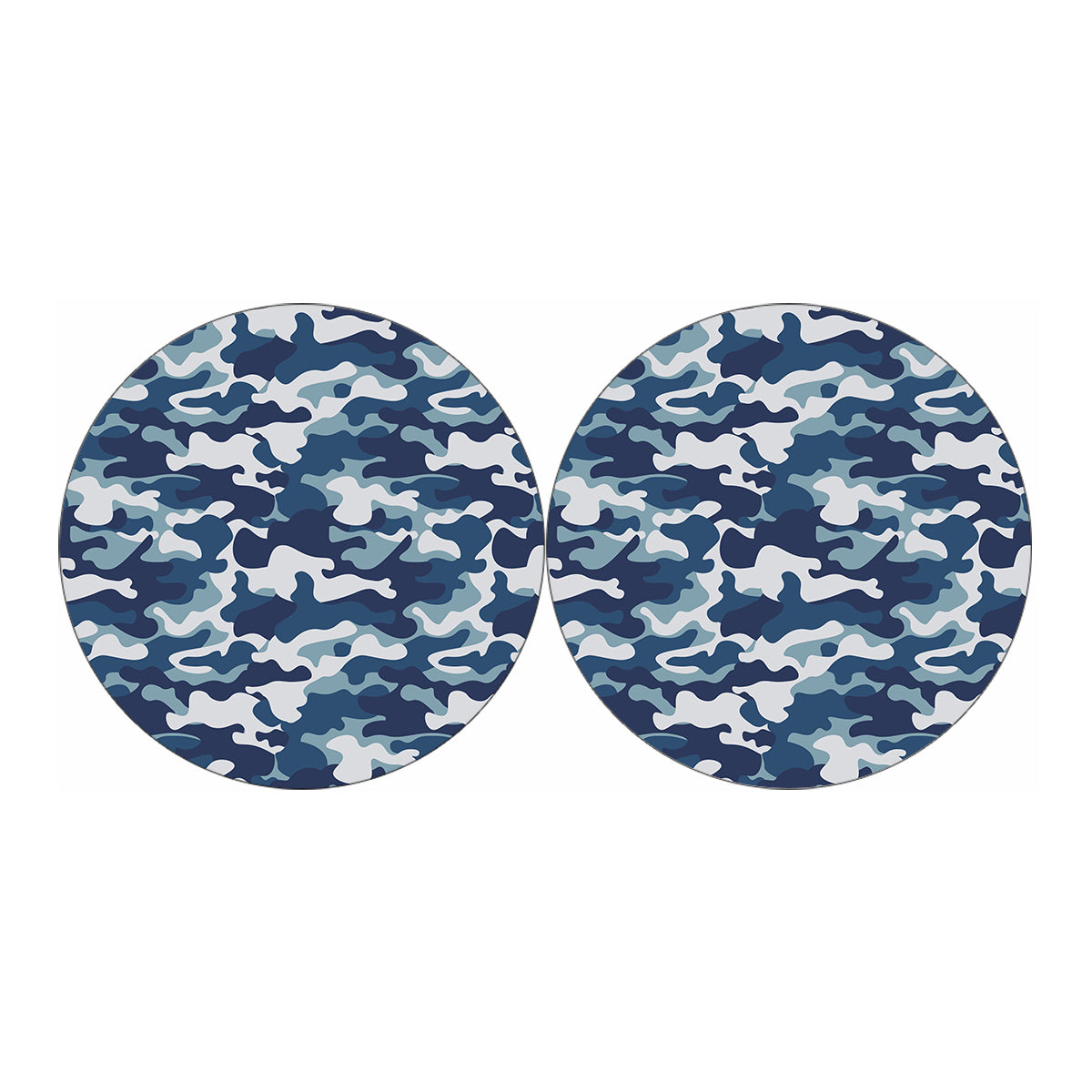Blue And White Camouflage Print Car Coasters