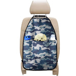 Blue And White Camouflage Print Car Seat Organizers