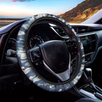 Blue And White Camouflage Print Car Steering Wheel Cover