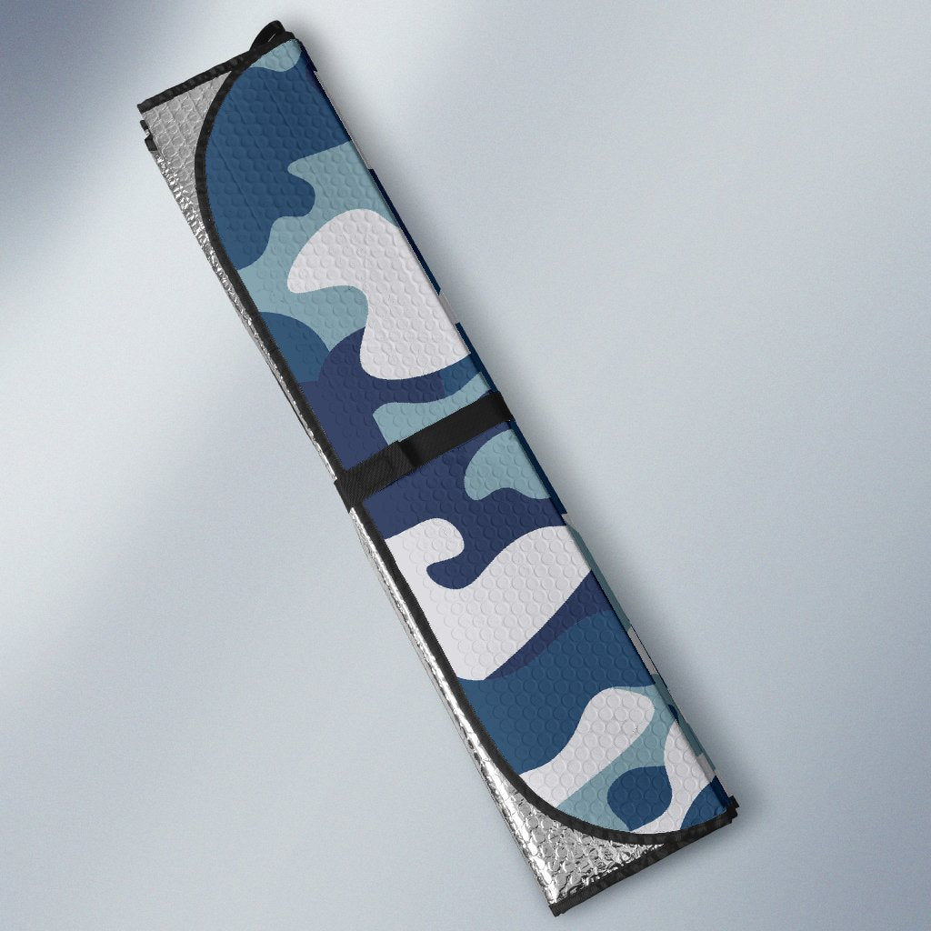 Blue And White Camouflage Print Car Sun Shade GearFrost