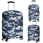 Blue And White Camouflage Print Luggage Cover GearFrost