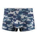 Blue And White Camouflage Print Men's Boxer Briefs