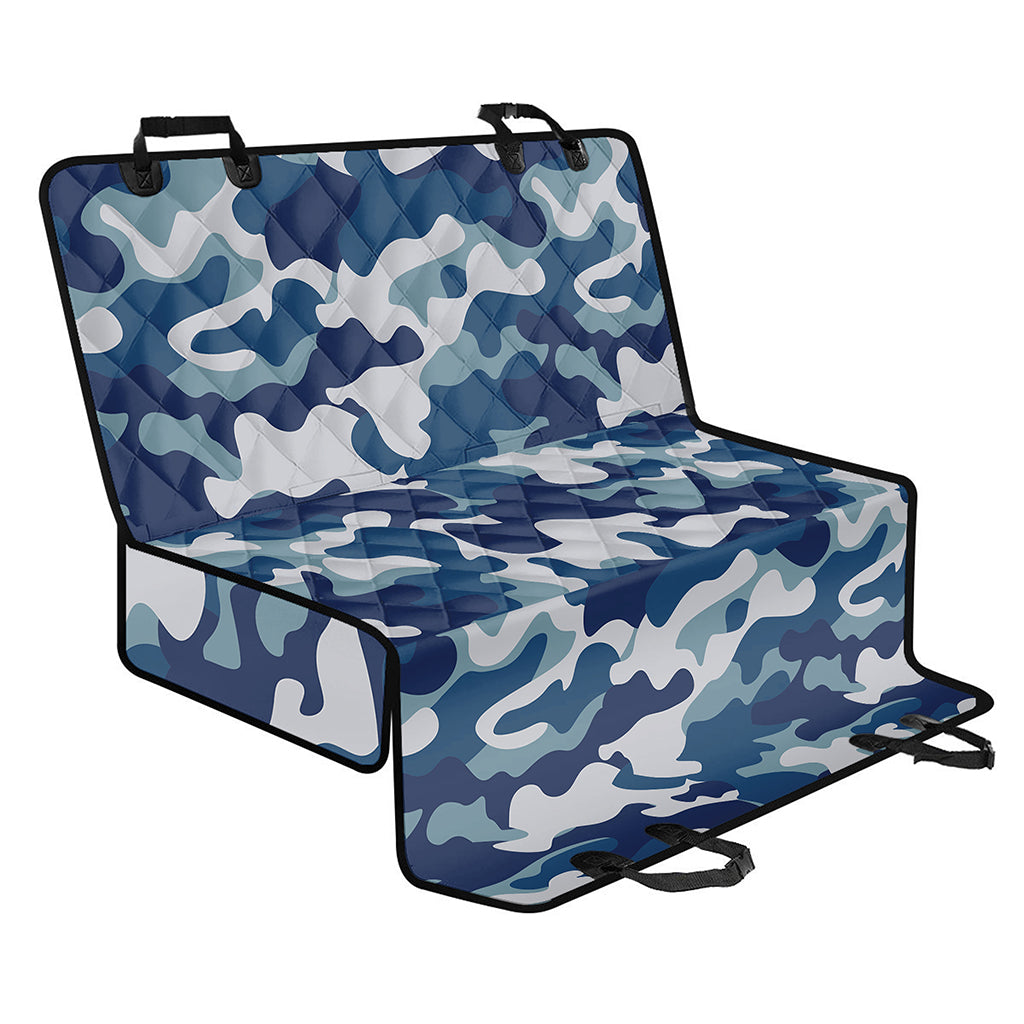 Blue And White Camouflage Print Pet Car Back Seat Cover