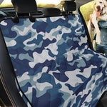Blue And White Camouflage Print Pet Car Back Seat Cover