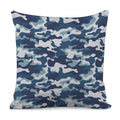 Blue And White Camouflage Print Pillow Cover