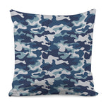 Blue And White Camouflage Print Pillow Cover