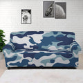 Blue And White Camouflage Print Sofa Cover