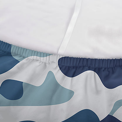 Blue And White Camouflage Print Sofa Cover