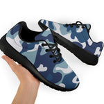 Blue And White Camouflage Print Sport Shoes GearFrost